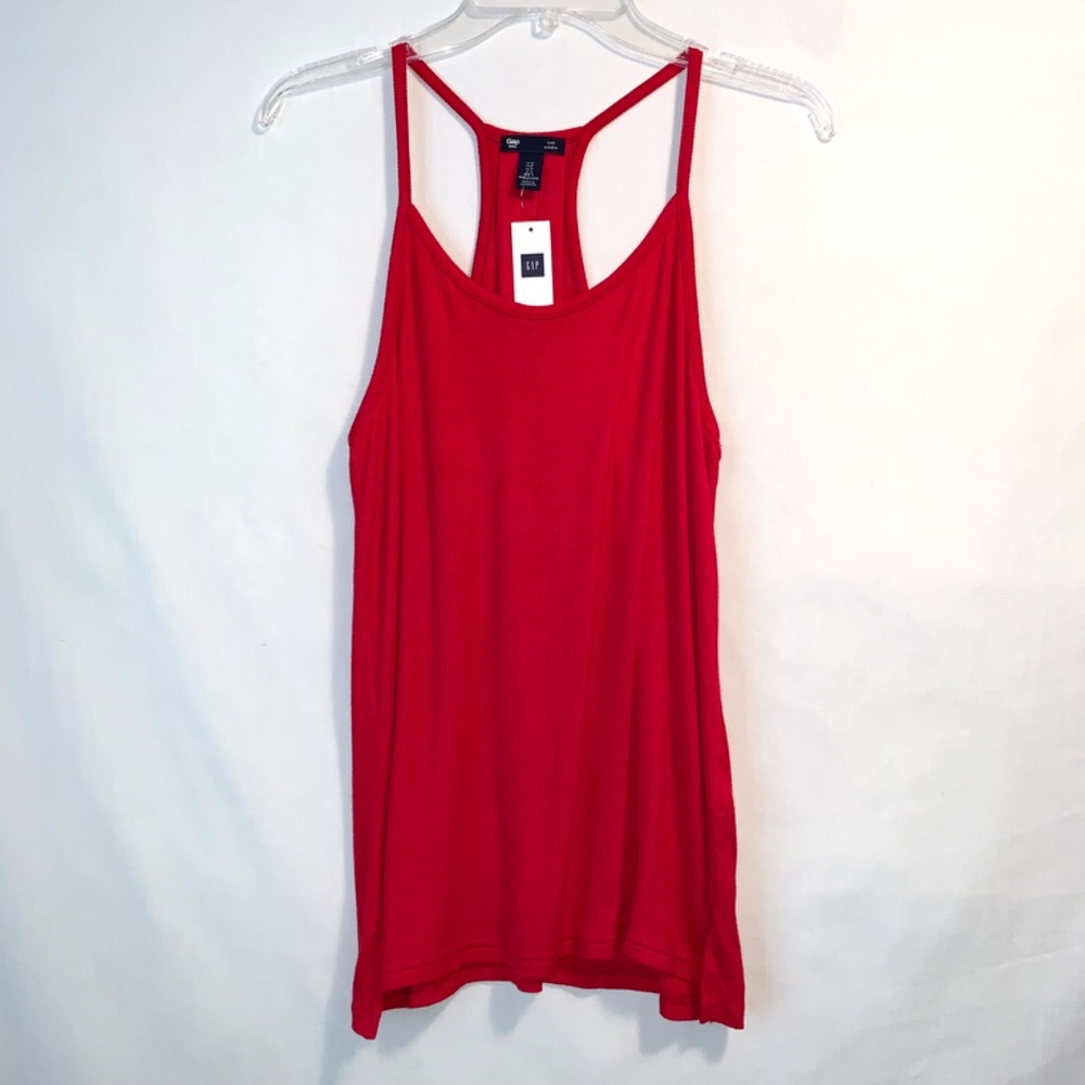 GAP Women Luxe Red Racerback Tank Top Size Small